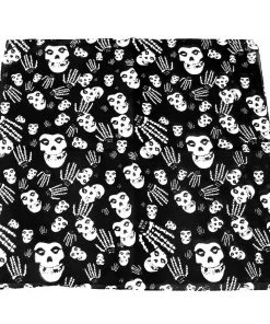 Dr Faust store 6 Dr Faust Skulls And Skeleton Hands Black Cotton Bandana - Glenn Bandanas