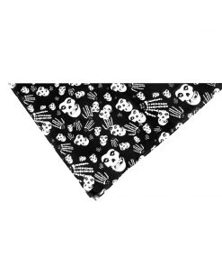 Dr Faust Skulls And Skeleton Hands Black Cotton Bandana - Glenn Bandanas