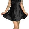 Doctor Faust Elegant Black Halterneck Velvet Dress - Skylar DRESSES