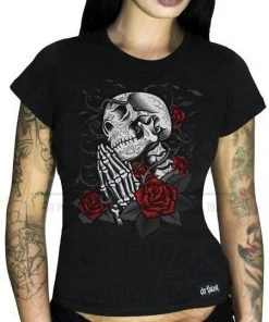 Dr Faust Praying Skull And Roses T-Shirt - Rivka