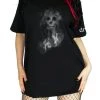 Dr Faust Smoke Skull Black T-Shirt - Cali OMEN COLLECTIONNEW