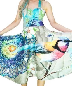 Dr Faust Songbird Henna Pastel Midi Dress - Helice