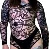 Dr Faust Spider Web Fish Net Black Sheer Bodysuit - Idania 1 Dr Faust Spider Web Fish Net Black Sheer Bodysuit - Idania
