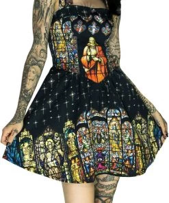 Dr Faust Stained Windows Pattern Jesus Mini Dress - Jillian