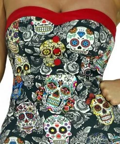 Dr Faust Sugar Skulls Colourful Mini Dress - Annalee