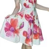 Dr Faust Field Poppy Flowers White Midi Dress - Talitha