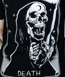 Dr Faust OMEN COLLECTIONNEW Tarot Card Laughing Death Nu Goth Black T-Shirt - Morte 9 Dr Faust OMEN COLLECTIONNEW Tarot Card Laughing Death Nu Goth Black T-Shirt - Morte