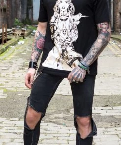 Dr Faust Tattooed Sexy Cursed Nurse Black T-Shirt - Tristan