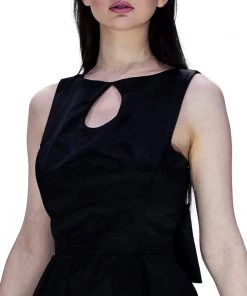 Dr Faust Tear Drop Black Raw Silk Midi Dress - Valentina DRESSES 7 Dr Faust Tear Drop Black Raw Silk Midi Dress - Valentina DRESSES