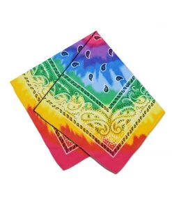 Dr Faust Tie Dye Design Rainbow Cotton Bandana - Everard Bandanas