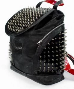 Dr Faust Uber Spiked Black Vegan Leather Backpack - Blakely ACCESSORIES