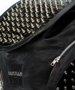 Dr Faust Uber Spiked Black Vegan Leather Backpack - Blakely ACCESSORIES