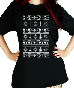 Dr Faust Ugly Sweater Time Unisex Black T-Shirt - December