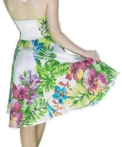 Dr Faust DRESSES Exotic Birds And Flowers White Midi Dress - Ulani