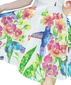 Dr Faust DRESSES Exotic Birds And Flowers White Midi Dress - Ulani