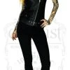 Dr Faust Vegan Leather Black Biker Vest - Pax JACKETS