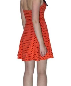 Dr Faust Orange Black Polka Dot Mini Dress - Vera DRESSES