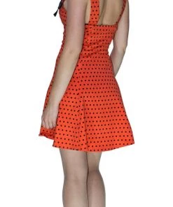 Dr Faust Orange Black Polka Dot Mini Dress - Vera DRESSES