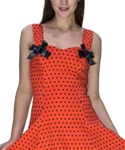 Dr Faust Orange Black Polka Dot Mini Dress - Vera DRESSES