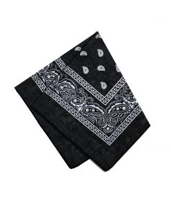 Dr Faust White Design Black Cotton Bandana - Everard