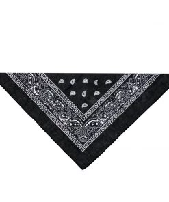 Dr Faust White Design Black Cotton Bandana - Everard