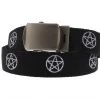 Dr Faust White Pentagram Black Canvas Webbing Belt - Ezra ACCESSORIES