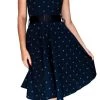 Dr Faust DRESSES White Anchors Nautical Navy Midi Dress - Gabriella