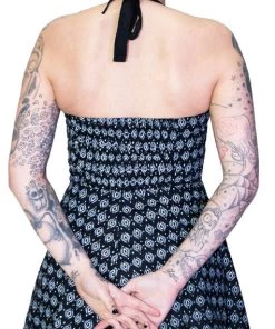 Dr Faust White Eye Of Sauron Black Mini Dress - Nathalia