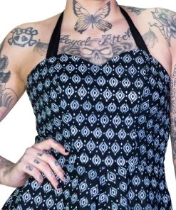 Dr Faust White Eye Of Sauron Black Mini Dress - Nathalia