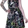 Dr Faust Witch Night Garden Black Mini Dress - Marigold