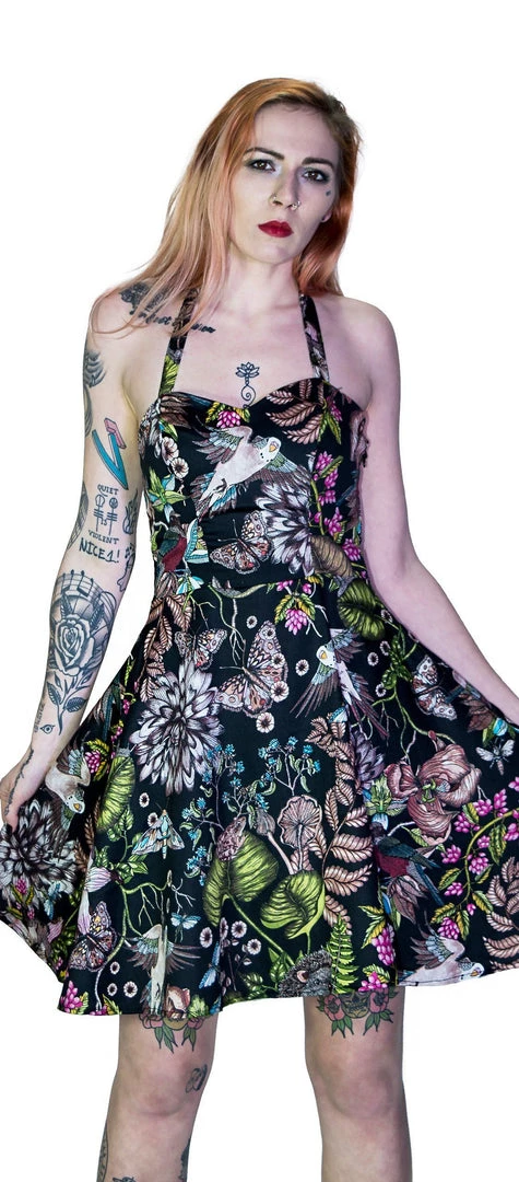 Dr Faust Witch Night Garden Black Mini Dress - Marigold 6 Dr Faust Witch Night Garden Black Mini Dress - Marigold