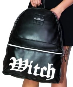Dr Faust ACCESSORIES Witch Vegan Leather Black Backpack - Medusa
