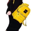 Dr Faust ACCESSORIES Yellow Patent Vegan Leather Backpack - Shining