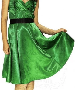 Dr Faust DRESSES Draped Heart Silk Green Midi Dress - Aaliyah